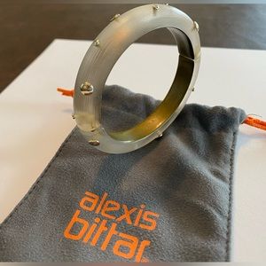 Alexis Bittar Lucite Crystal Studded Hinge Bracelet In Champagne